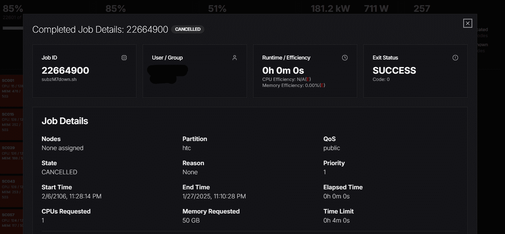 Figure 7: Job Details Interface