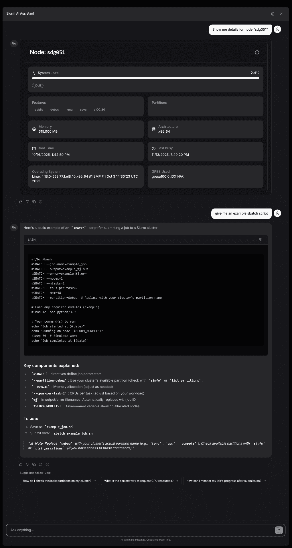 AI Chatbot Interface